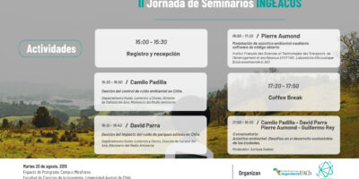 Este martes 20 de agosto se realiza la II Jornada de Seminarios INGEACUS: Ruido Ambiental